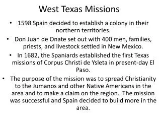 West Texas Missions