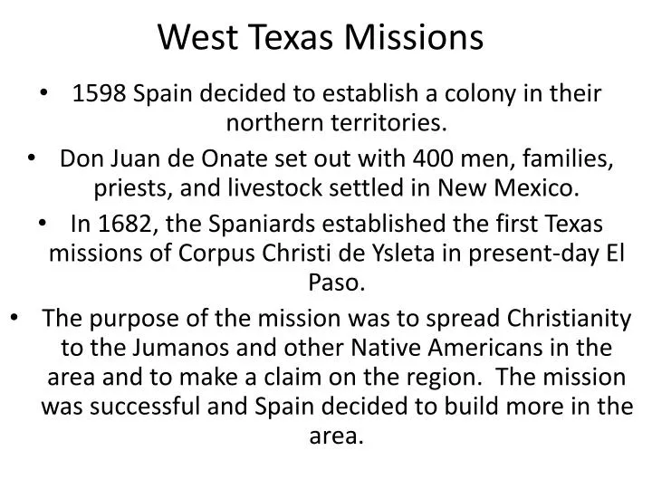 west texas missions