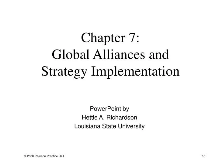 chapter 7 global alliances and strategy implementation