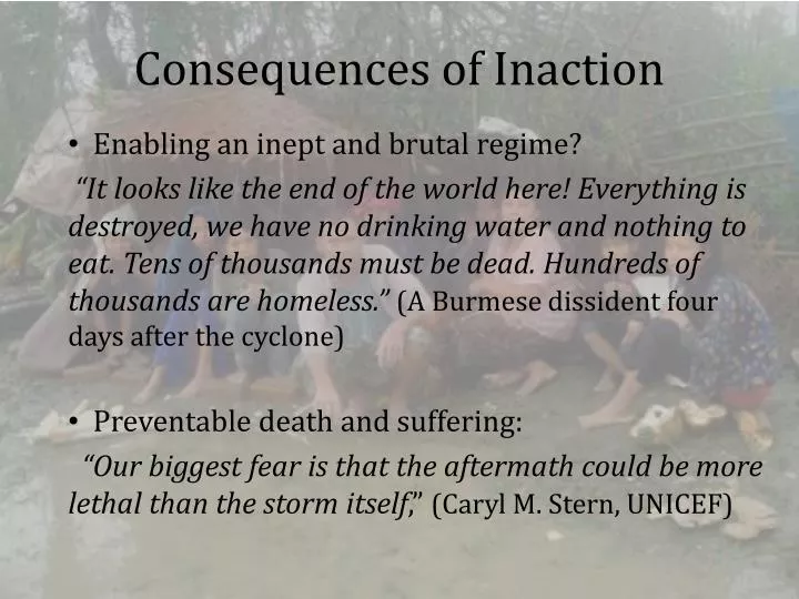 consequences of inaction