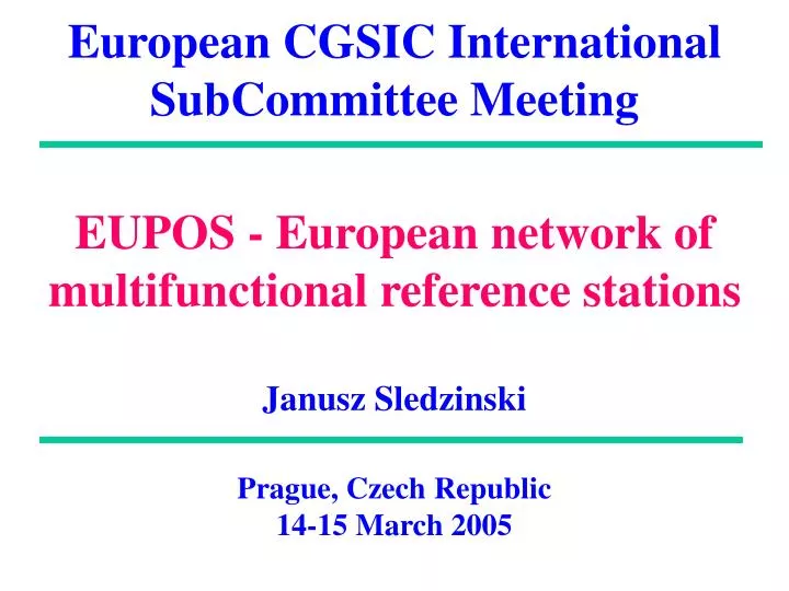 european cgsic international subcommittee meeting