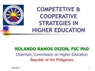COMPETETIVE &amp; COOPERATIVE STRATEGIES IN HIGHER EDUCATION