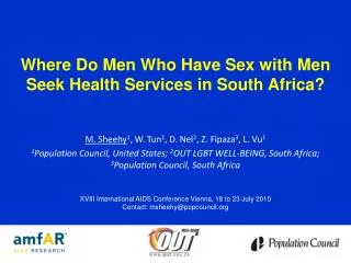 Where Do Men Who Have Sex with Men Seek Health Services in South Africa?