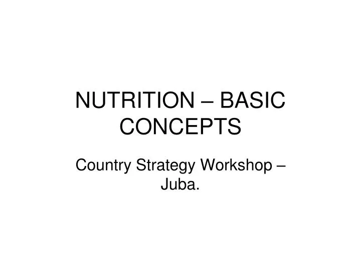 nutrition basic concepts