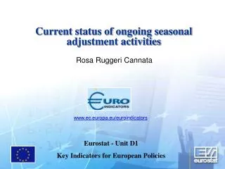 Current status of ongoing seasonal adjustment activities