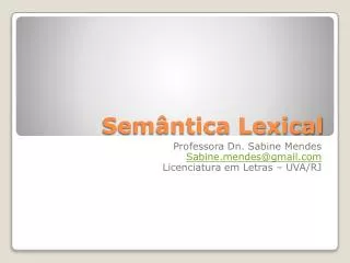 sem ntica lexical