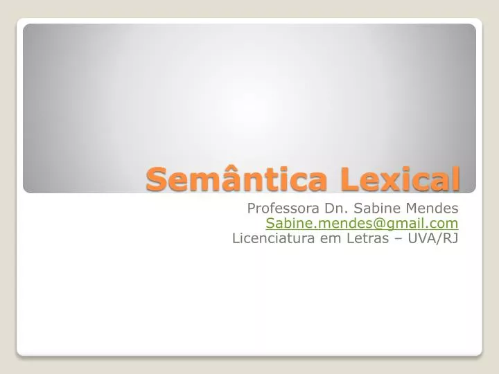 sem ntica lexical