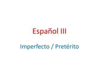 espa ol iii
