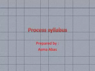 Process syllabus