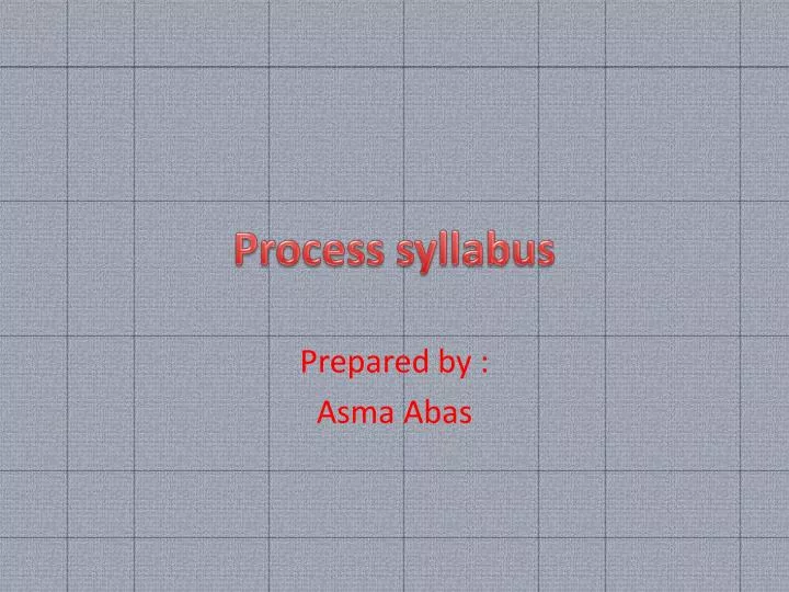 process syllabus