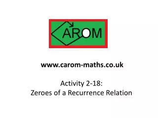 Activity 2-18: Zeroes of a Recurrence Relation
