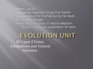 Evolution Unit