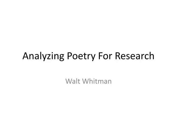 analyzing poetry for research