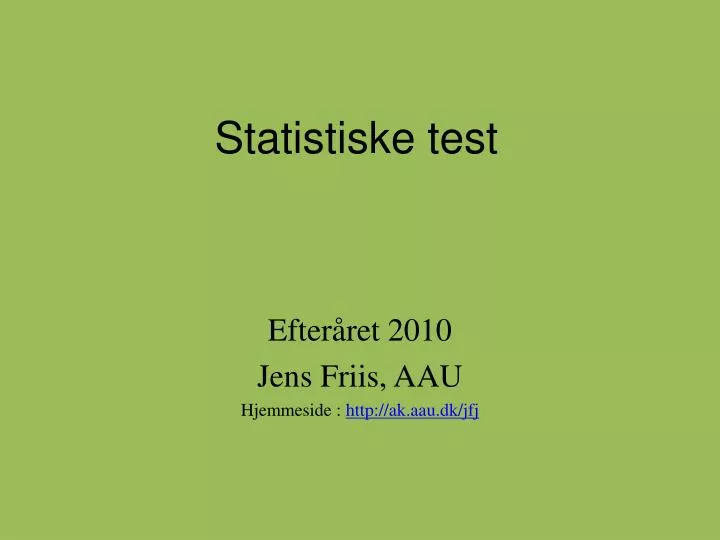 statistiske test