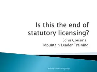 Is this the end of statutory licensing?