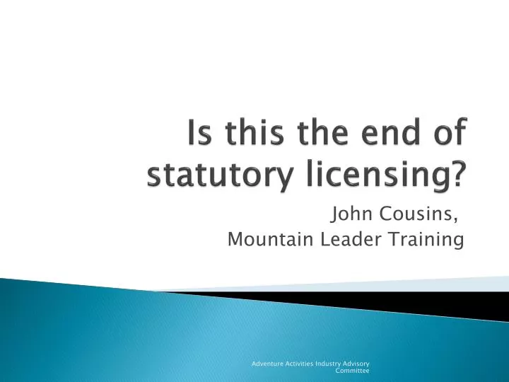 is this the end of statutory licensing
