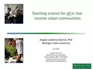 Teaching science for all in low-income urban communities