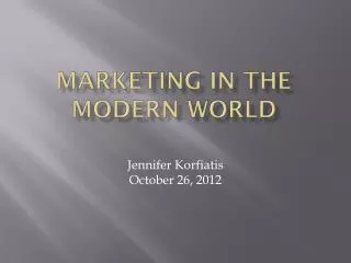 Marketing in the modern world
