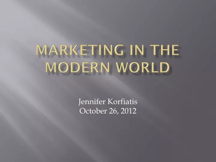 marketing in the modern world