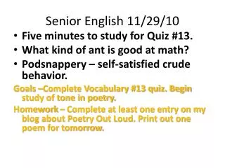 Senior English 11/29/10