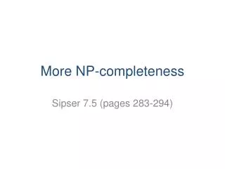 More NP-completeness