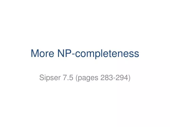 more np completeness