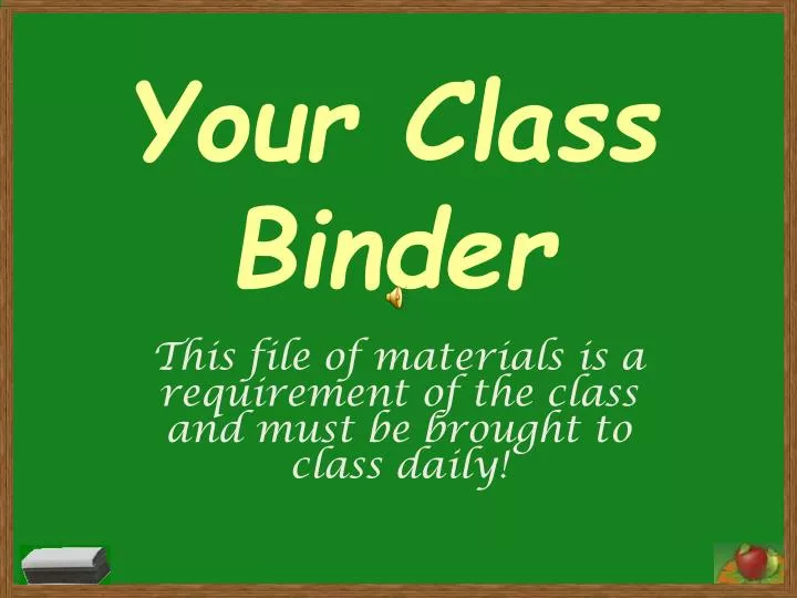 your class binder