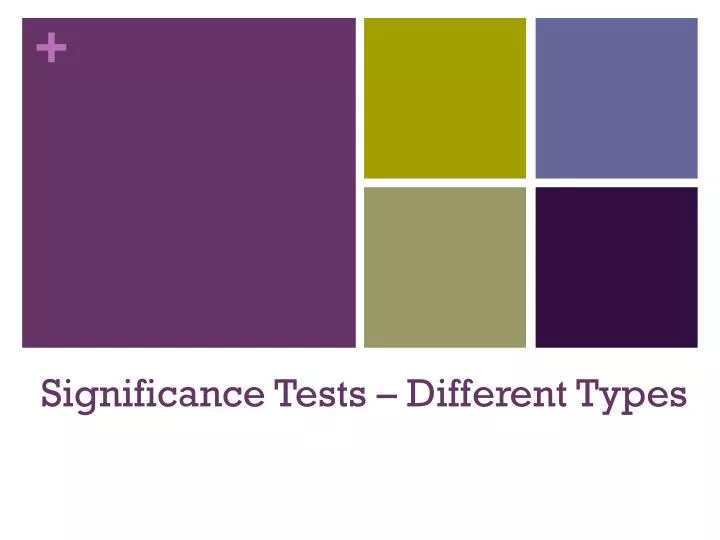 significance tests different types
