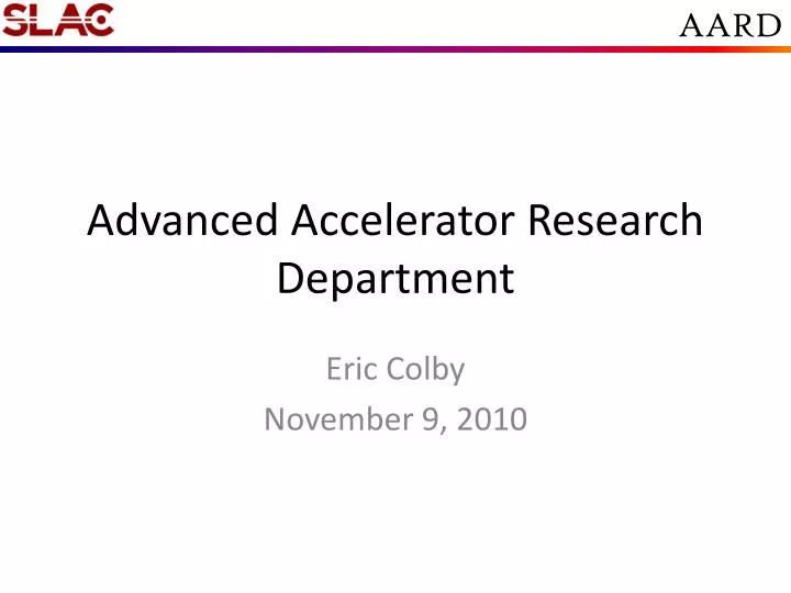 advanced accelerator research department