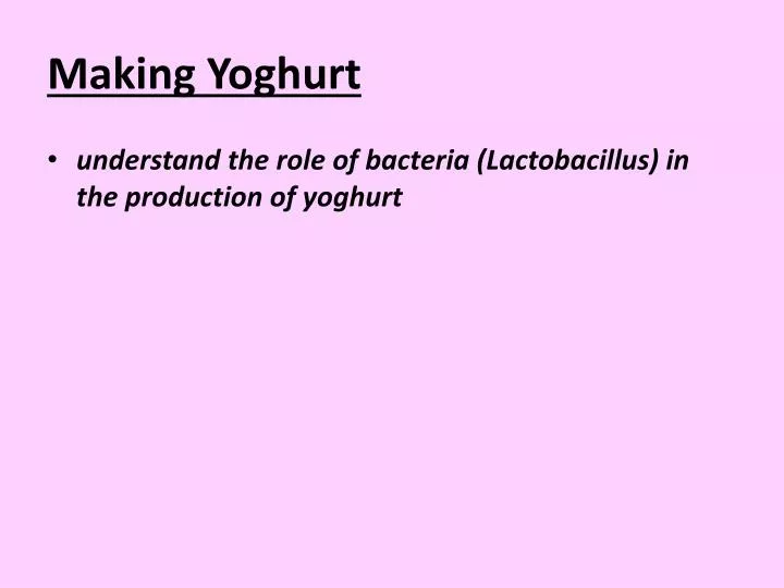 making yoghurt
