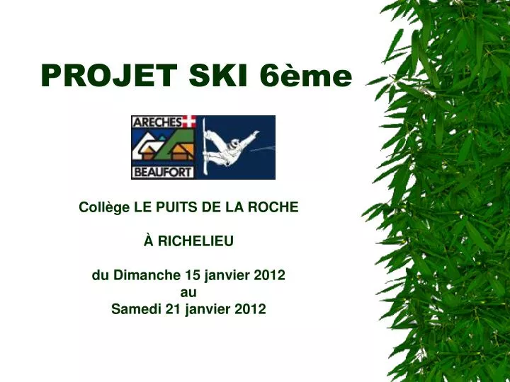 projet ski 6 me