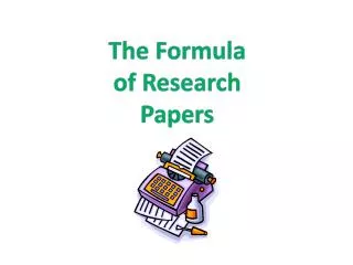 The Formula of Research Papers