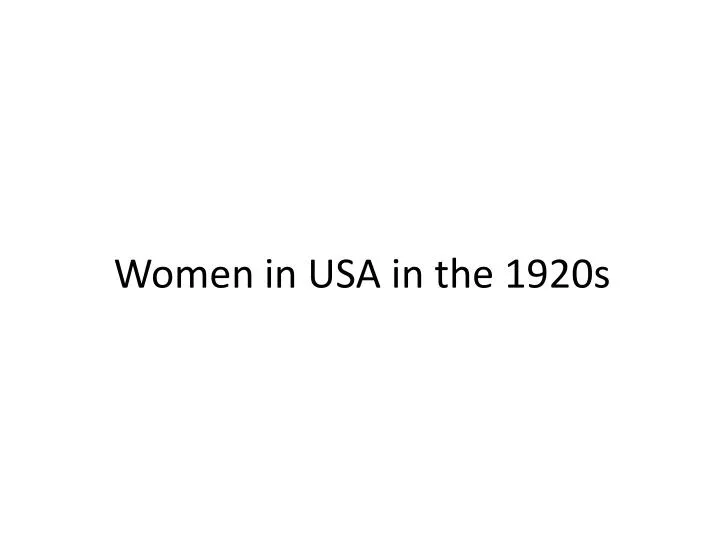 women in usa in the 1920s