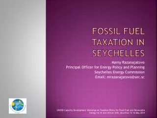 Fossil Fuel Taxation in Seychelles