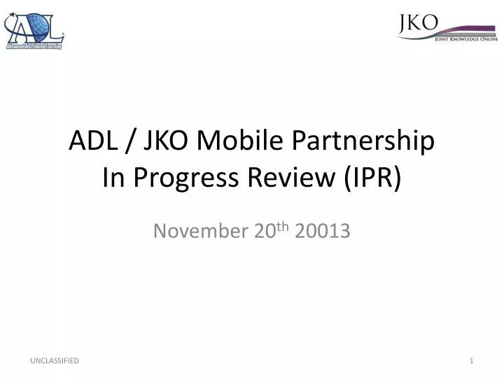 adl jko mobile partnership in progress review ipr