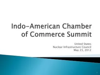 Indo-American Chamber of Commerce Summit