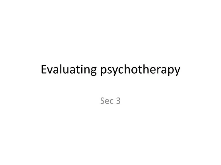 evaluating psychotherapy