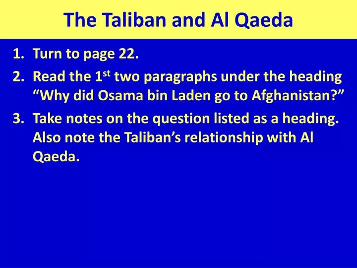 the taliban and al qaeda