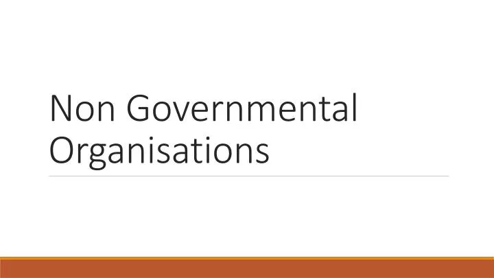 non governmental organisations