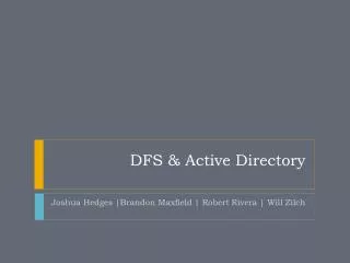 DFS &amp; Active Directory