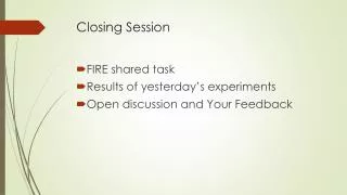 Closing Session