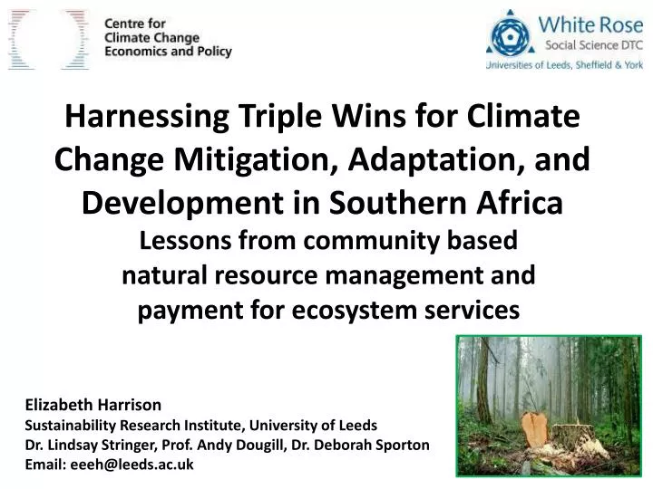 harnessing triple wins for climate change mitigation adaptation and development in southern africa