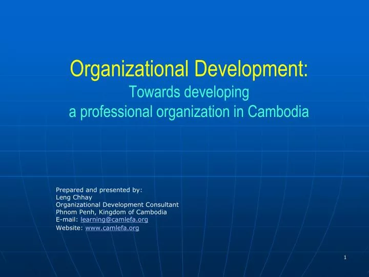 organizational development towards developing a professional organization in cambodia