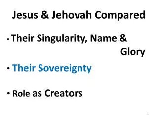 Jesus &amp; Jehovah Compared