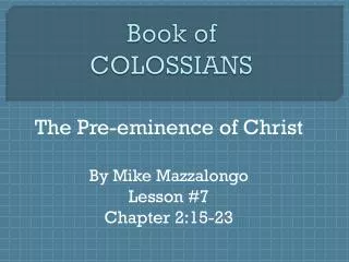 book of colossians