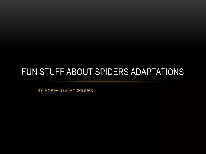 fun stuff about spiders adaptations