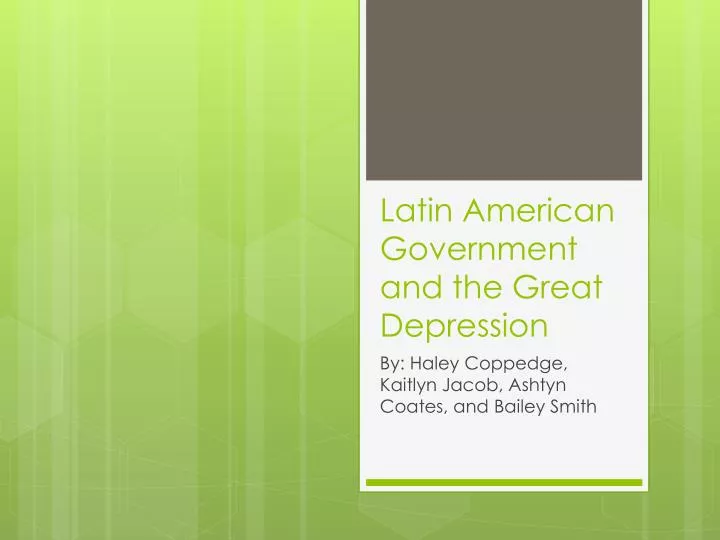 latin american government and the great depression
