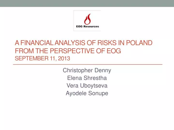 a financial analysis of risks in poland from the perspective of eog september 11 2013
