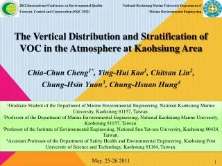 The Vertical Distribution and Stratification of VOC in the Atmosphere at Kaohsiung Area