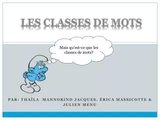 les classes de mots